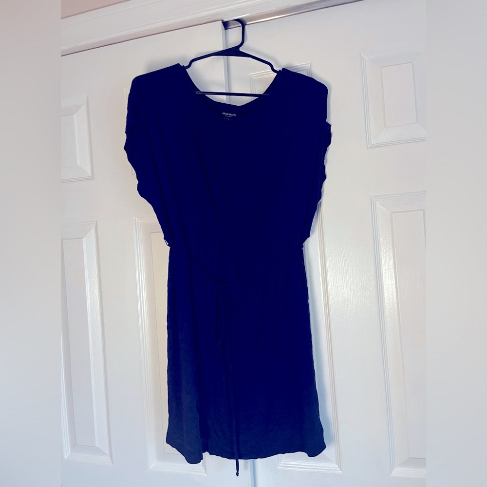 Motherhood Blue Flutter Sleeve Dress